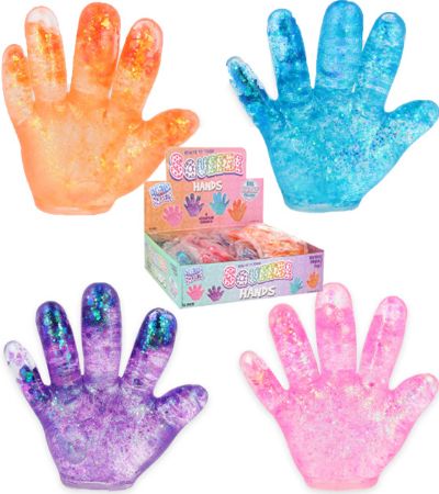12x Sparkly Hand Squeeze Toy With Sugar/Maltose Filling
