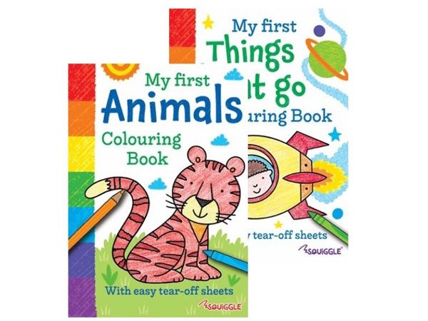 6x Squiggle My First Animals & Things Colouring Books