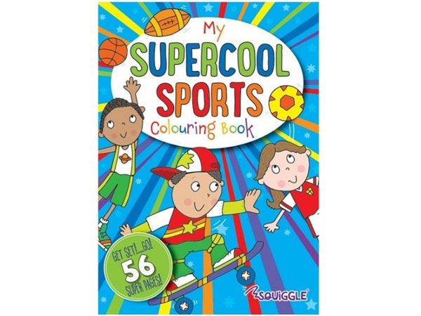 6x Squiggle Super Cool Sports Colouring Books