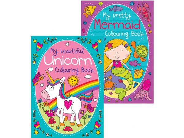 12x Unicorn And Mermaid Colouring Books | P2805