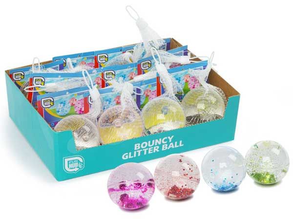 12x Fun Hub Bouncy Glitter Balls
