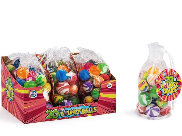 Display Of 6x Play Hub 20 Pack Bouncy Balls