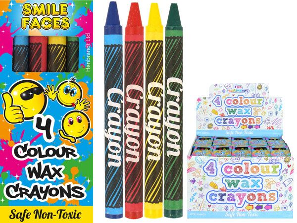 120x 4pk Smiley Face Wax Crayons (xzz)(fuj)