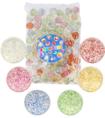 100x Assorted Glitter Jet Balls - 33mm