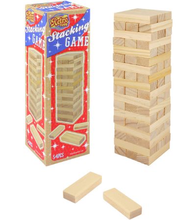 Retro Wooden Stacking Mini Wooden Tumbling Towers Stacking Game box view