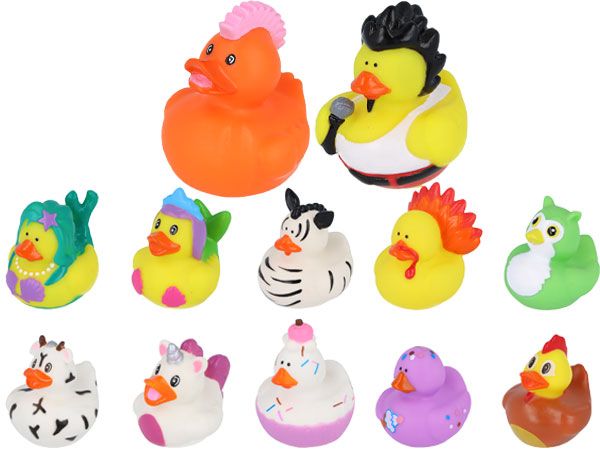 12x Assorted 5cm Ducks In Animal Designs