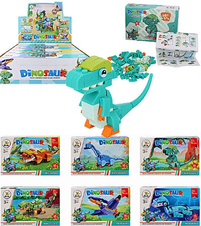 12x Assorted Dinosaur Block Kits In Counter Display Unit | T65458