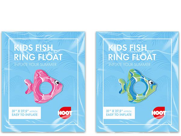Kids Inflatable Fish Ring Float...Assorted Picked At Random