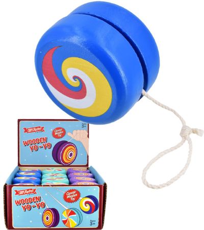 24x Super Retro Classic Wooden Yoyo In Counter Display