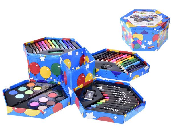 Kreative Kids 52pce Art Set In Hexagonal Box