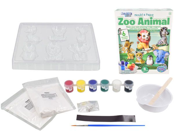 Kreative Kids Mould & Paint Zoo Animal Fridge Magnet Kit