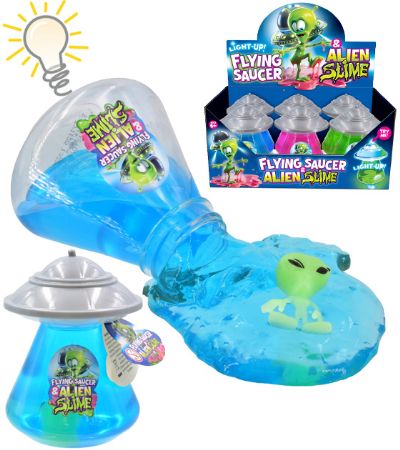 6x Alien Slime With Light Up Flying Saucer