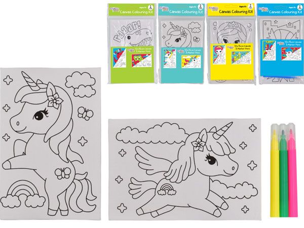 Kids Colour In Canvas set | Wholesale Kids Crafting