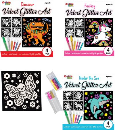 Kreative Kids Velvet Glitter Art - Assorted Picked At Random | TY1284