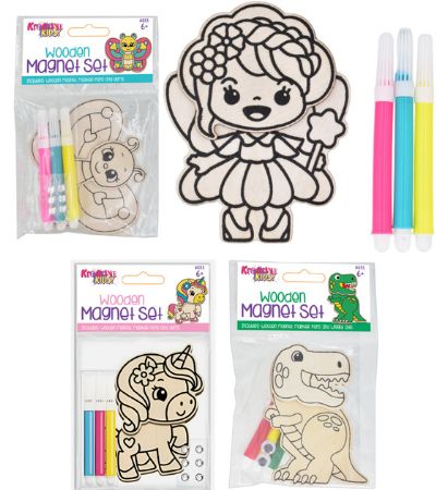 Kreative Kids Colour Your Own Wooden Magnet - Assorted Picked At Random