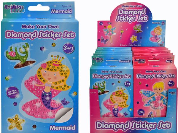 12x Kreative Kids - Make Your Own 3 in 1 Diamond Sticker Set | TY2080