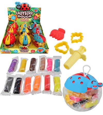 Display Of 9x Kreative Kids Ladybird Dough Modelling Kit And Money Box