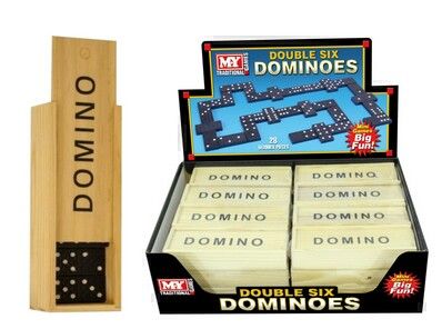 MY Double Six  Wooden Dominoes In Storage Box | TY8460