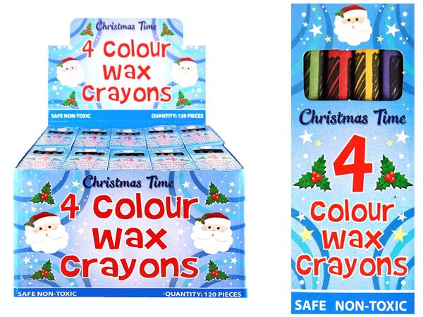 Wholesale Christmas Wax Crayons | Mini 4 pack