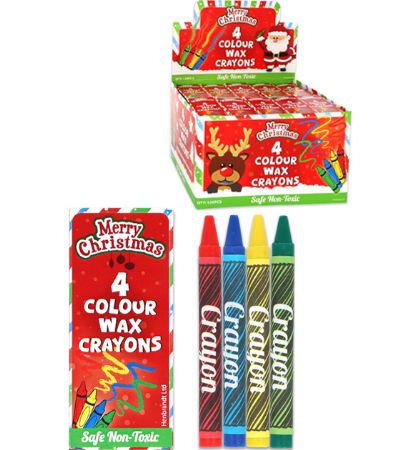 120x Mini Christmas Wax Crayons 4 Pack
