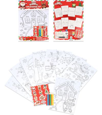 Christmas Colouring Set With Stickers | W51848