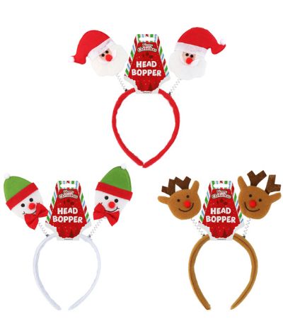 12x Christmas Head Boppers In Assorted Festive Designs | W57045A