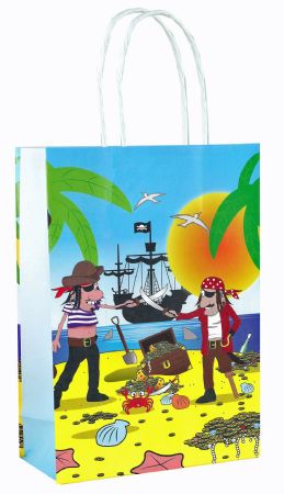 24pk Pirate Design Paper Party Bags, With Twist Handles