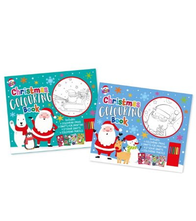 Artbox Large Christmas Colouring Book With Colouring Pencils & Stickers