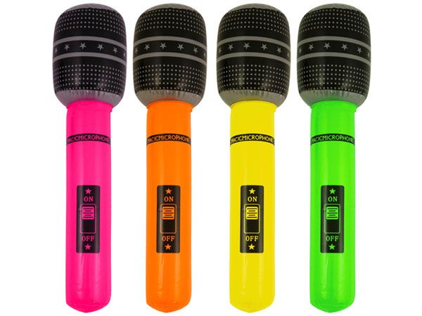 Large Inflatable 66cm Microphone, Assorted Picked At Random