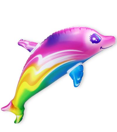 Inflatable Multicoloured Dolphin, 87cm