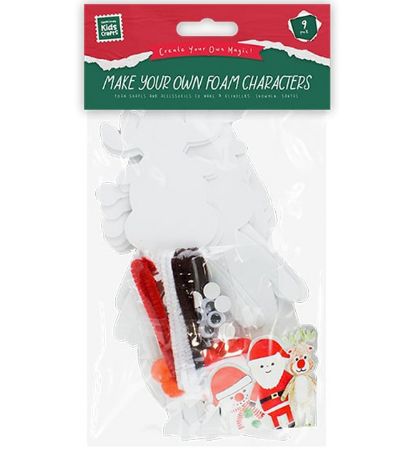 Santa Loves Kids Crafts - 9pce Make Your Own Christmas Foam Characters