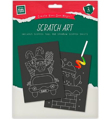 Santa Loves Kids Crafts - 2pk Christmas Scratch Art