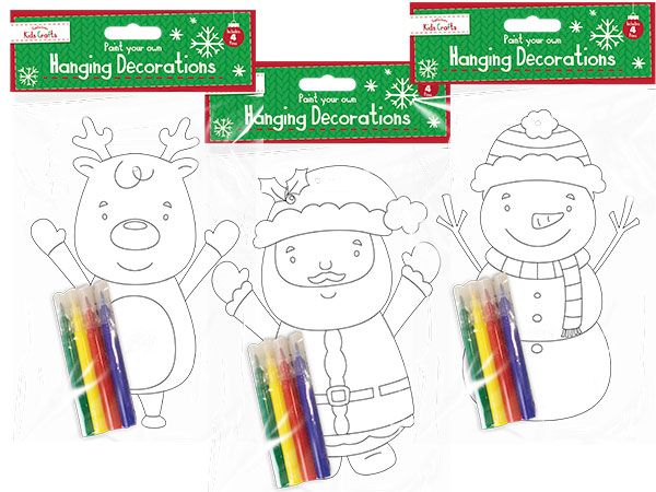 Santa Loves Kids Crafts - Colour Your Own Hanging Christmas Decoration