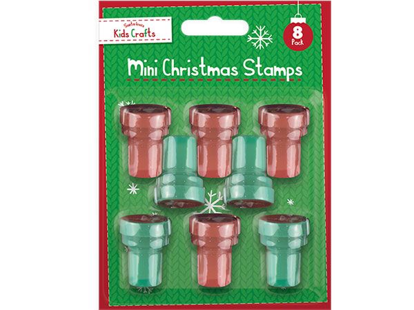 Santa Loves Kids Crafts - 8pk Mini Christmas Stamps