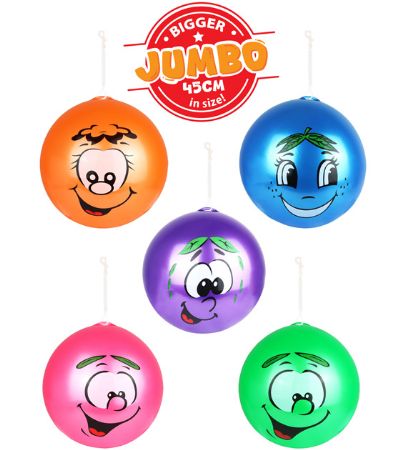 JUMBO 45cm Smiley Fruit Scented Smelly Balls With Spiral Keychain