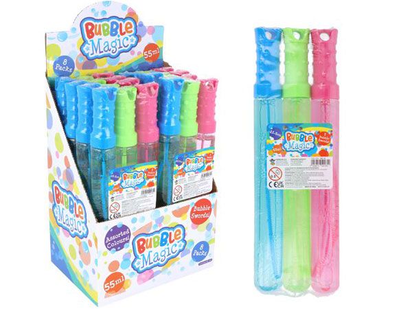 Display Of 8 Bubble Magic 3 Pack Bubble Swords