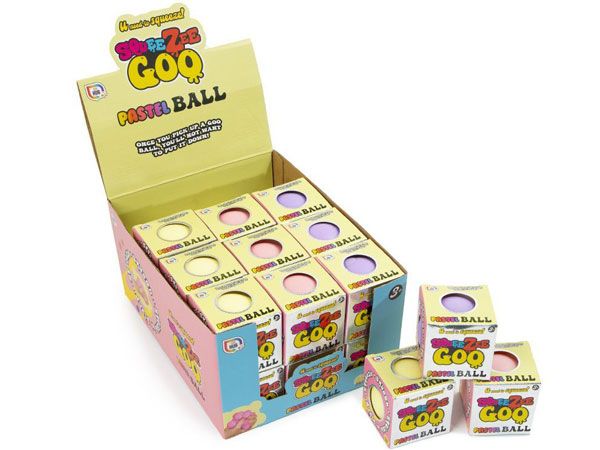 24 x Toy Hub SqueeZee Goo Pastel Balls
