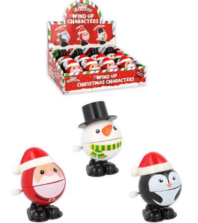 12x Merry Christmas Wind Up Clockwork Characters