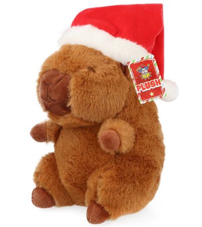 Festive Christmas Plush Capybara Soft Toy, 17cm